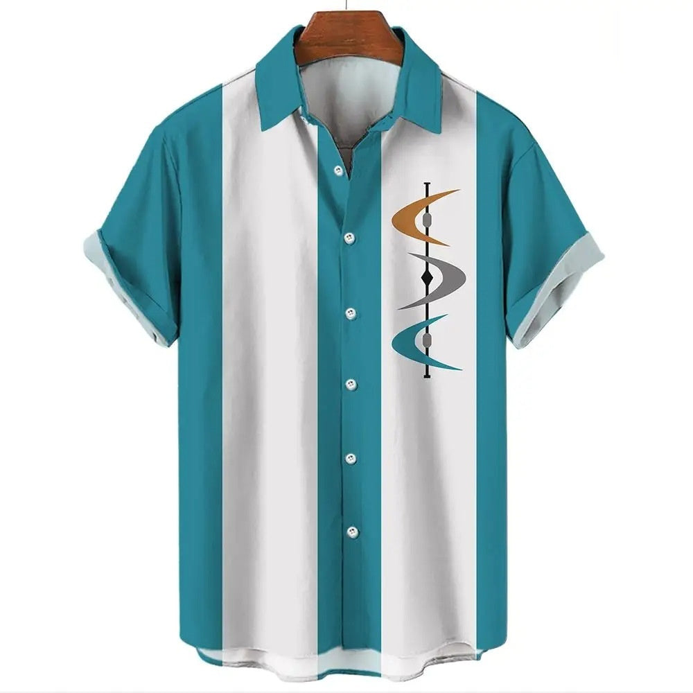 Men's Hawaiian Shirt Casual Button Short Sleeve
