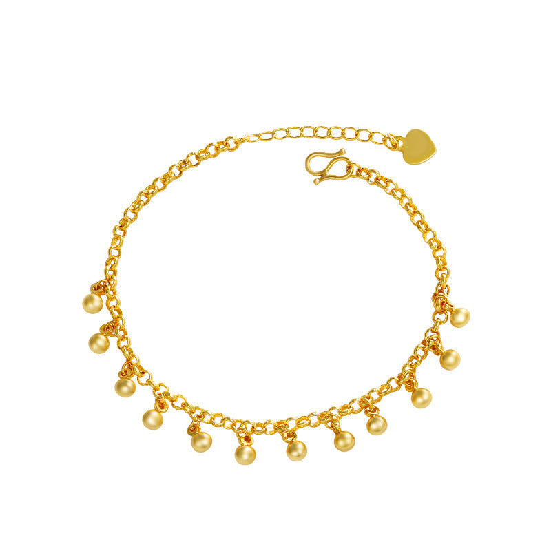 Alloy Simple Fashion Round Beads Tassel Bracelet European And American Design High Sense