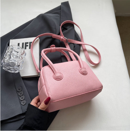 Women's Fashion Simple Lychee Pattern Portable Shoulder Messenger Bag