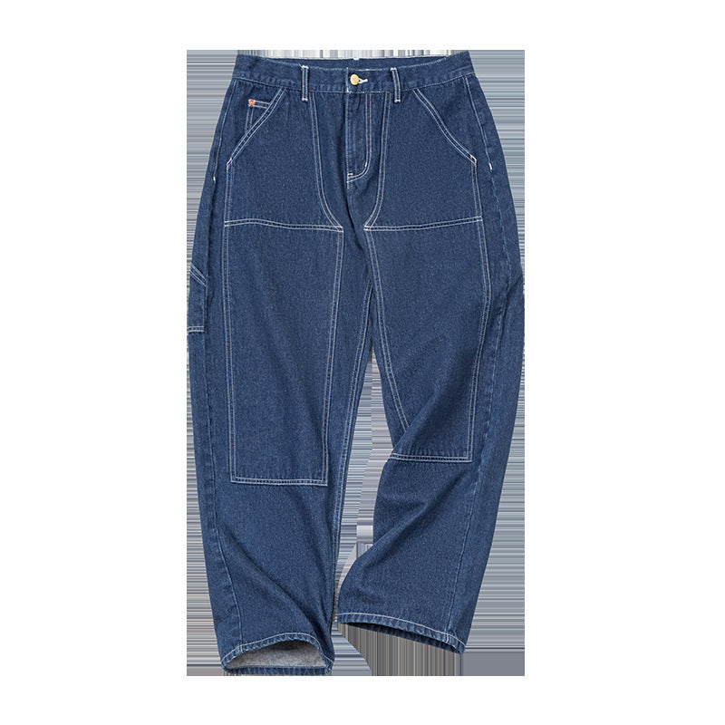 American-style Retro Loose Straight-leg Tapered Jeans