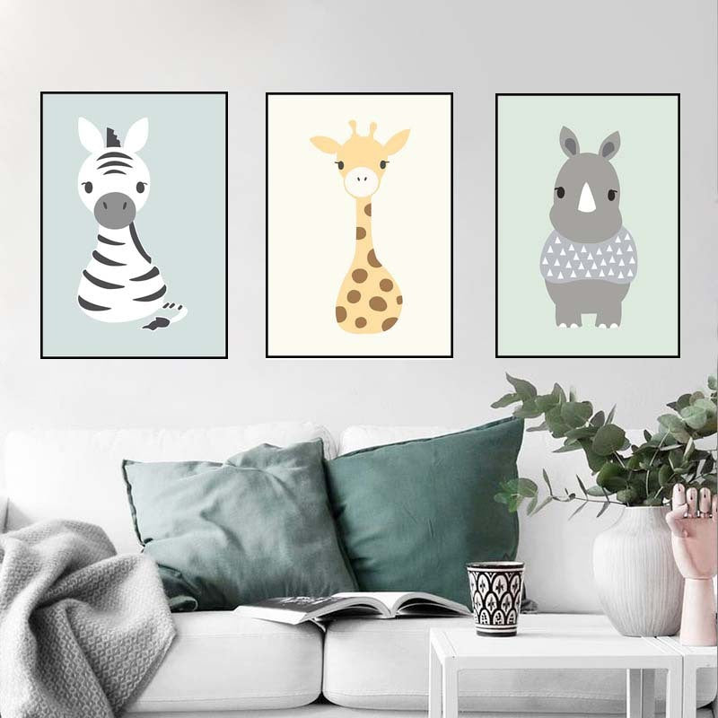 Cartoon animal painting frameless core