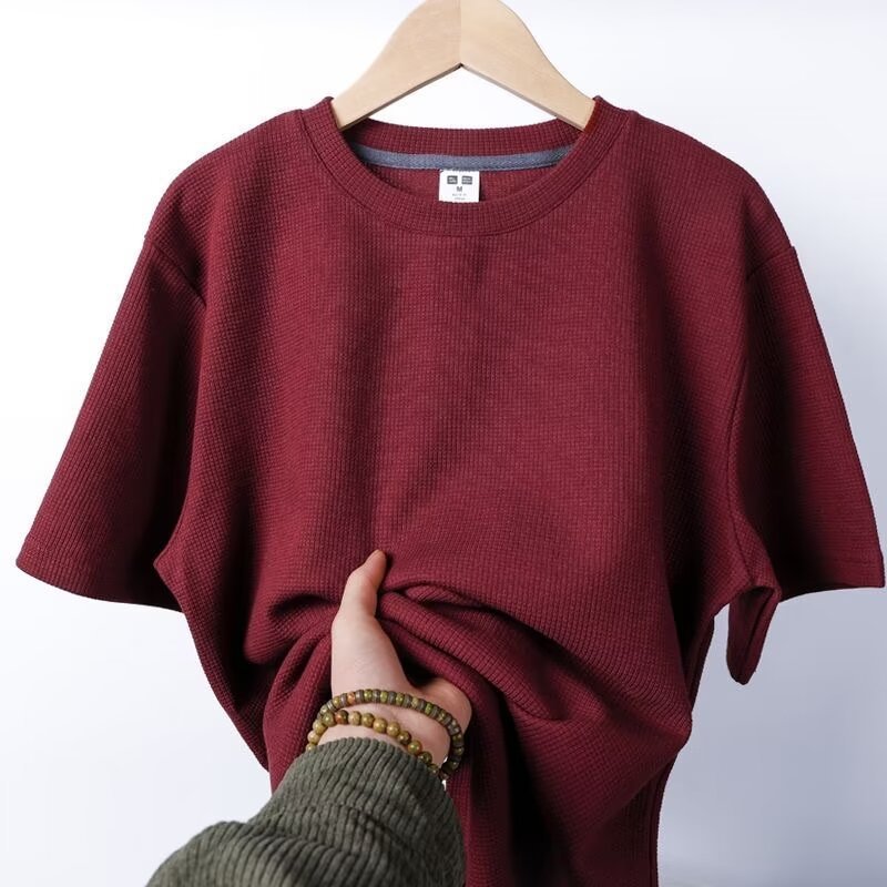 Waffle Men's Casual Half-sleeve Summer Wear