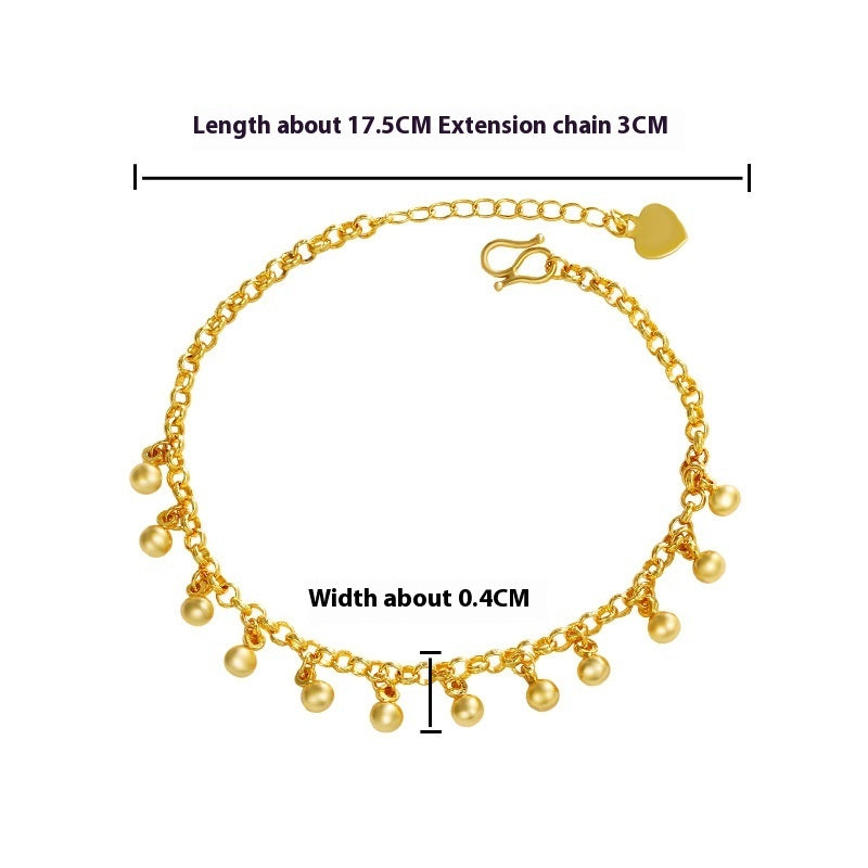 Alloy Simple Fashion Round Beads Tassel Bracelet European And American Design High Sense