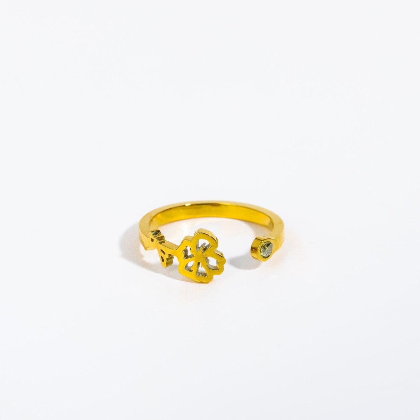 Titanium Steel Color Retaining December Flower Ring Zircon Ring