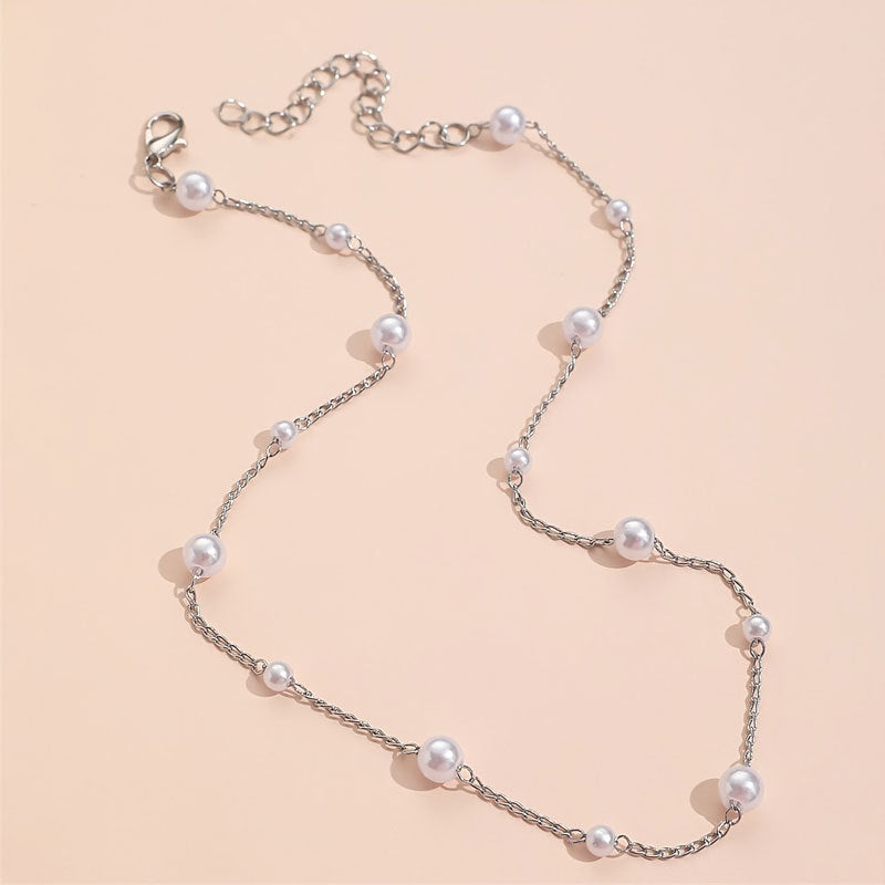 Vintage Pearl Clavicle Chain Female Simple
