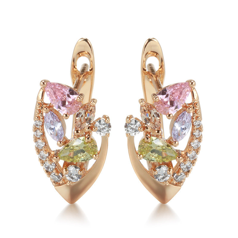 Fashion Color Zircon Earrings Female Fashion New
