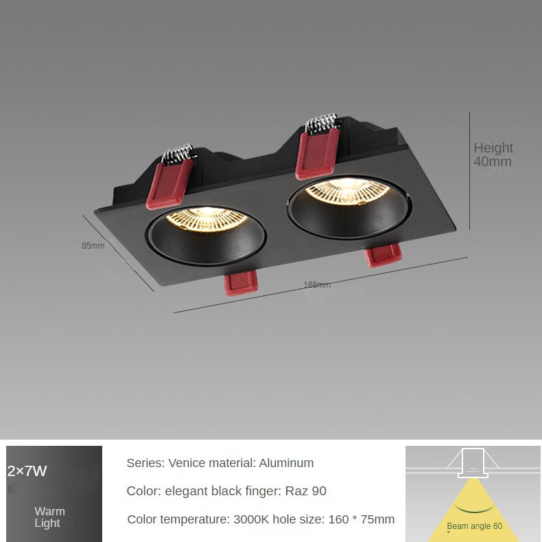 Spotlight Led Embedded Rectangular Living Room Without Main Light