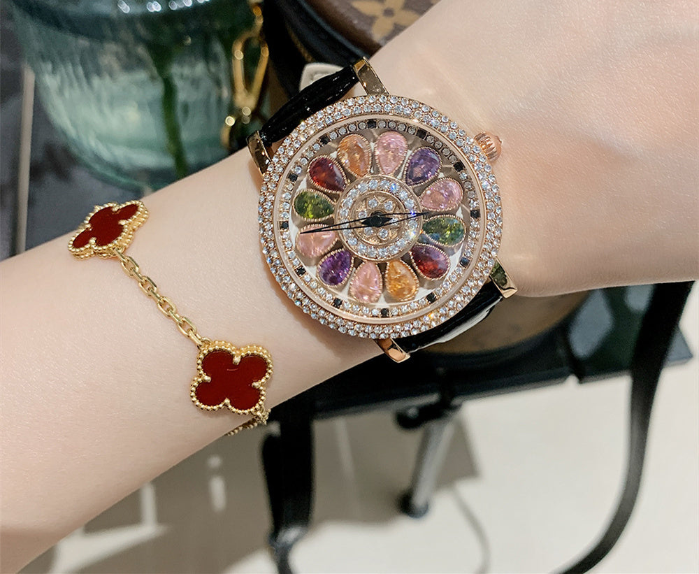 Women's Niche Diamond Luxury Rainbow Watch