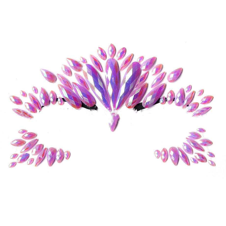 Acrylic Green Resin Diamond Face Sticker Rhinestone Face Sticker Crystal Diamond Eyebrow Sticker Diamond