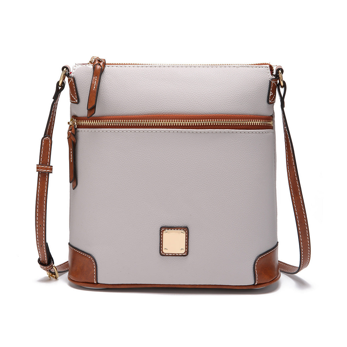 Vintage Lychee Grain Texture Crossbody Bag