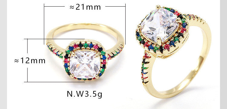 Accessories Gorgeous Mixed Color Zircon Ring Women