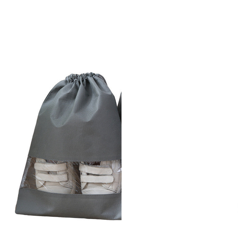 Non Woven Travel Transparent Dustproof Portable Drawstring Shoe Bag