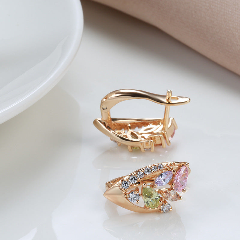 Fashion Color Zircon Earrings Female Fashion New