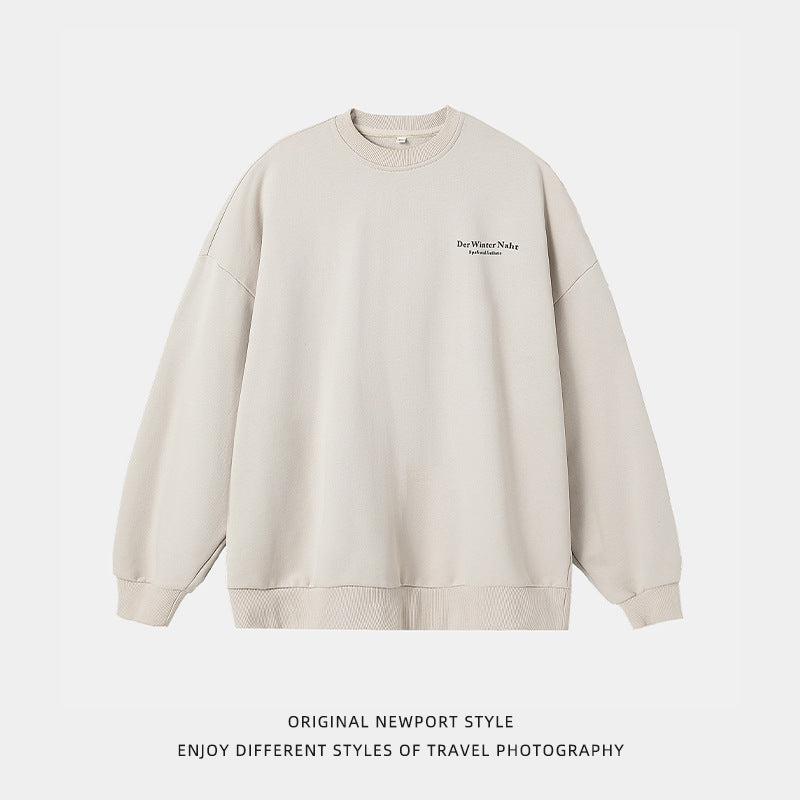 Retro American Printed Crew Neck Sweatshirt Loose Ins