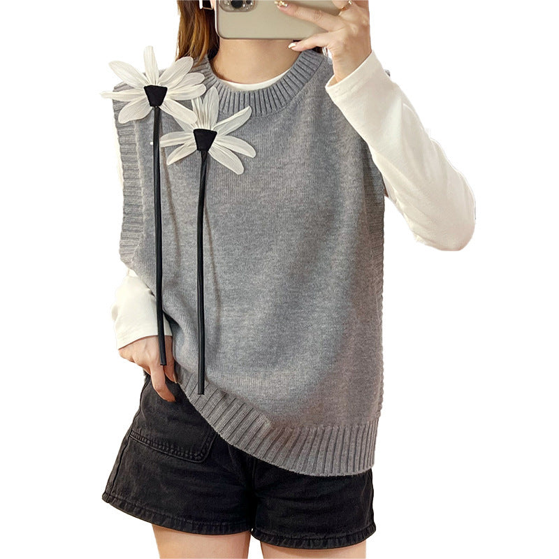 Women's Round-neck Loose Knitted Sweater Vest