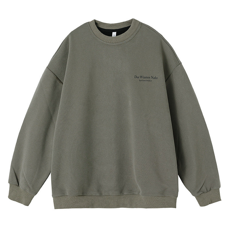 Retro American Printed Crew Neck Sweatshirt Loose Ins