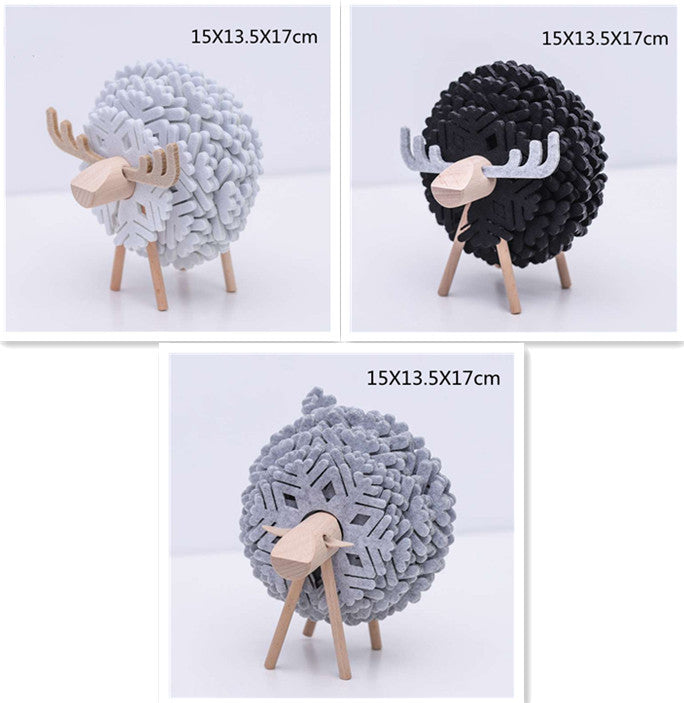 Sheep Elk Anti-Skid Absorbent Insulation Tea Ceremony Felt Coaster Japanese Style Creative Home Office