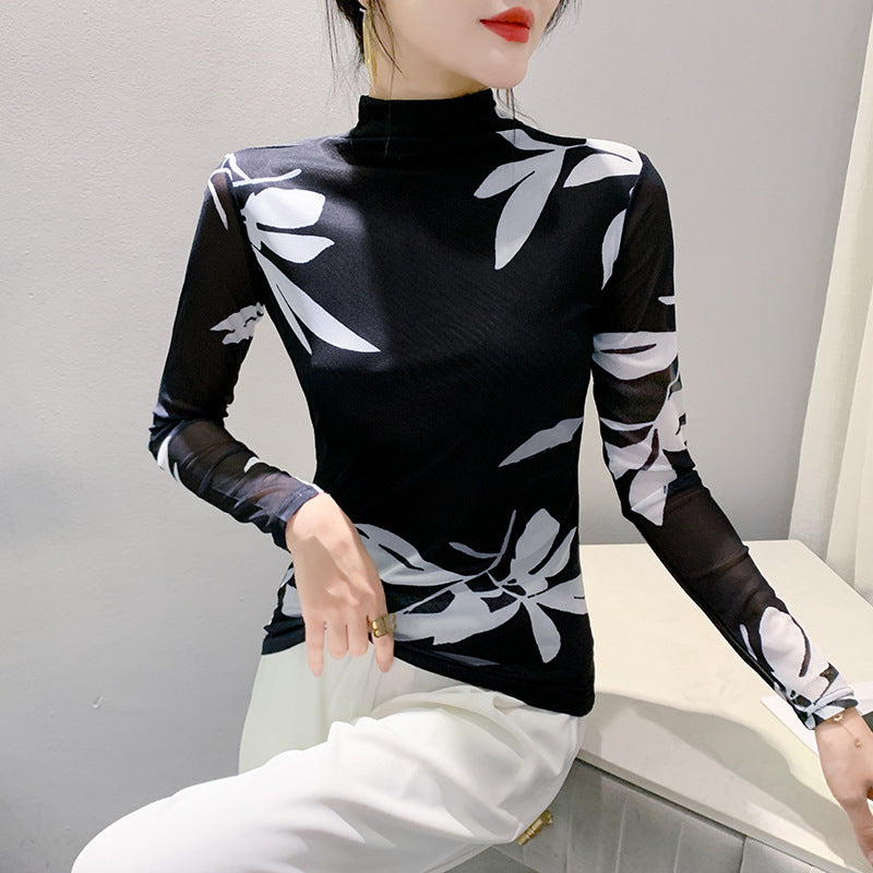 Women's Long Sleeve Autumn And Winter Ocean Graceful Slim-fit Tops