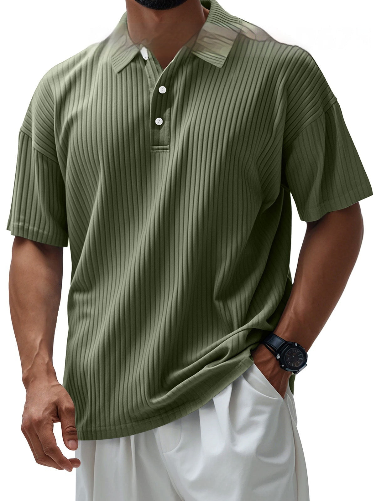 Printed Men's Loose Trendy Short Sleeve Lapel Shirt