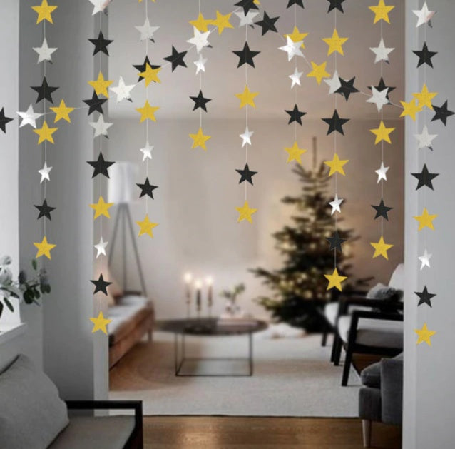 4 meters creative pearl card cardboard stars hanging ornaments hanging flowers wedding party festival celebration layout props