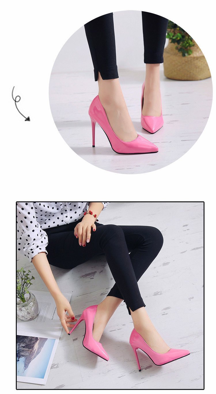 Spring and summer new versatile rubber stiletto Pu single shoe