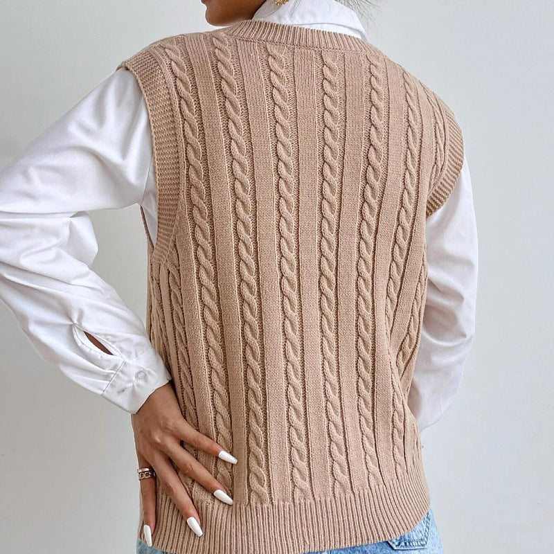 Women's Fashionable All-match Knitted Sweater Vest