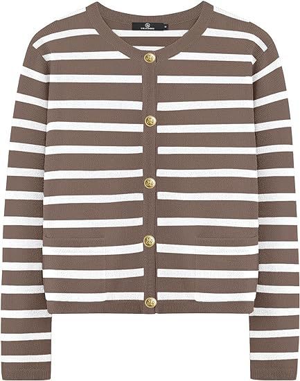 Women's Fashion Personalized Striped Knitted Jacket