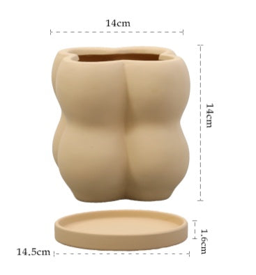 Plain Fired Breathable Ceramic Flowerpot
