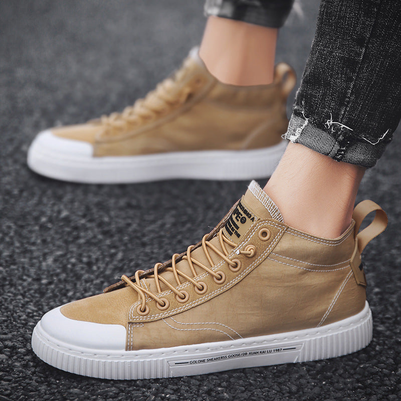 Canvas flat white shoes Gao Bang shoes