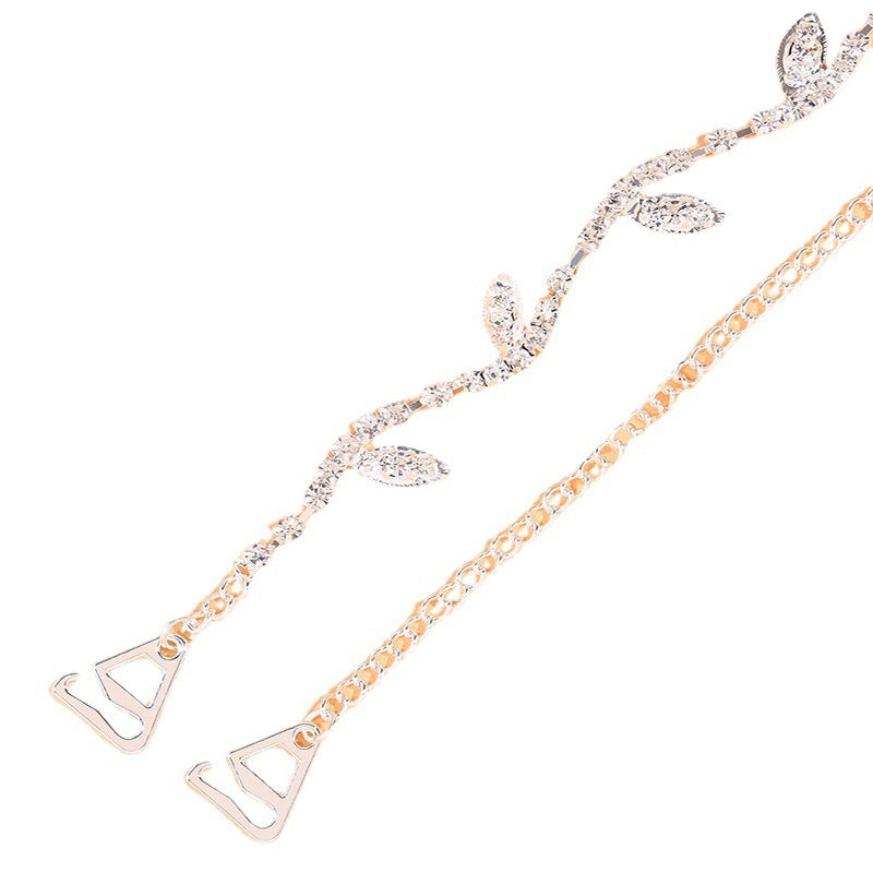 Women's Leaf Rhinestone Shoulder Chain