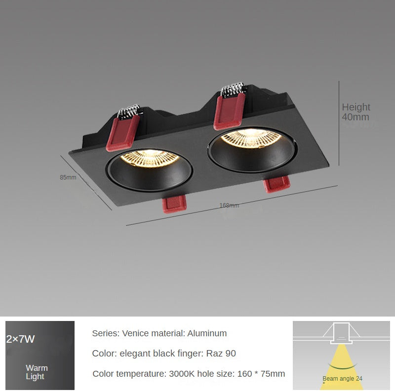 Spotlight Led Embedded Rectangular Living Room Without Main Light