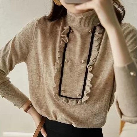 Women's Half Turtleneck Knitted Bottoming Shirt