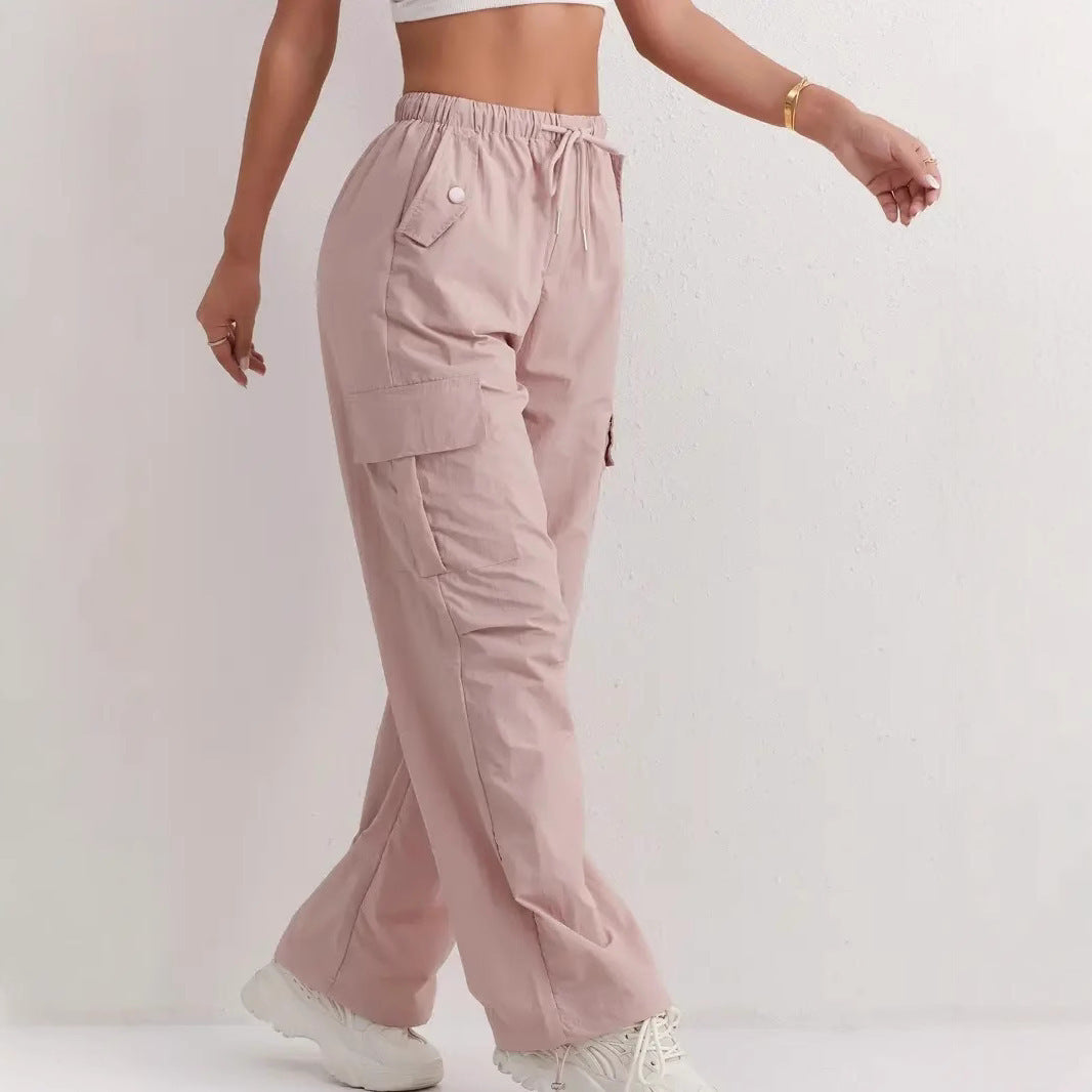 High Waist Drooping Quick-drying Leisure Wide Leg Track Pants