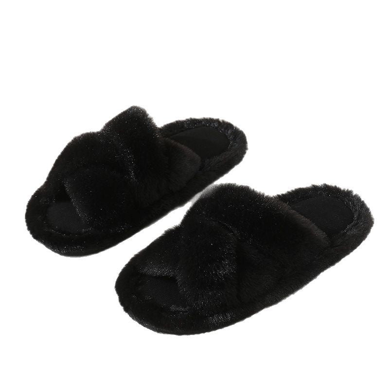 Velvet Slippers Women's Outer Wear Home Thick-soled Plus Size