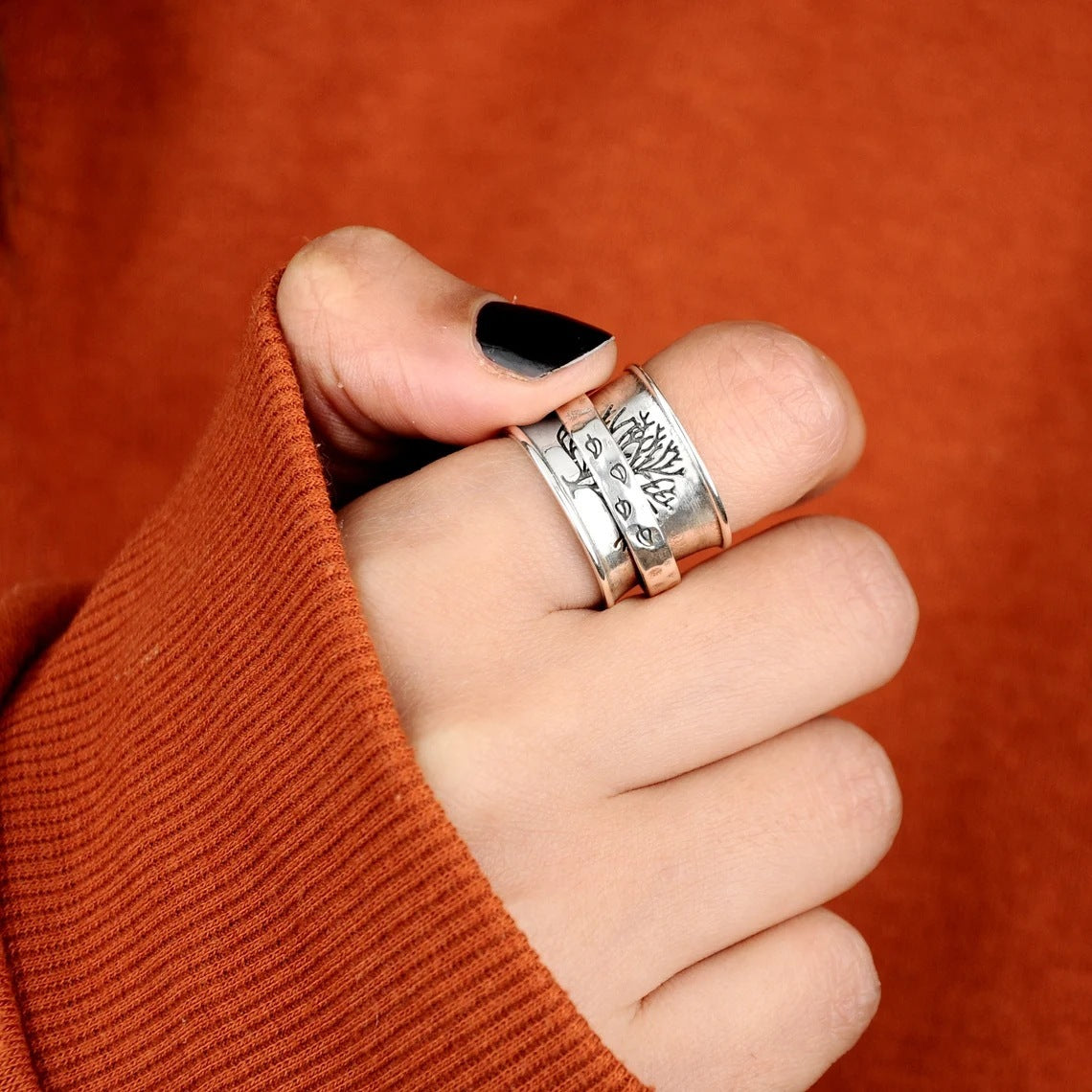 Retro Creative Rotatable Decompression Tree Of Life Ring