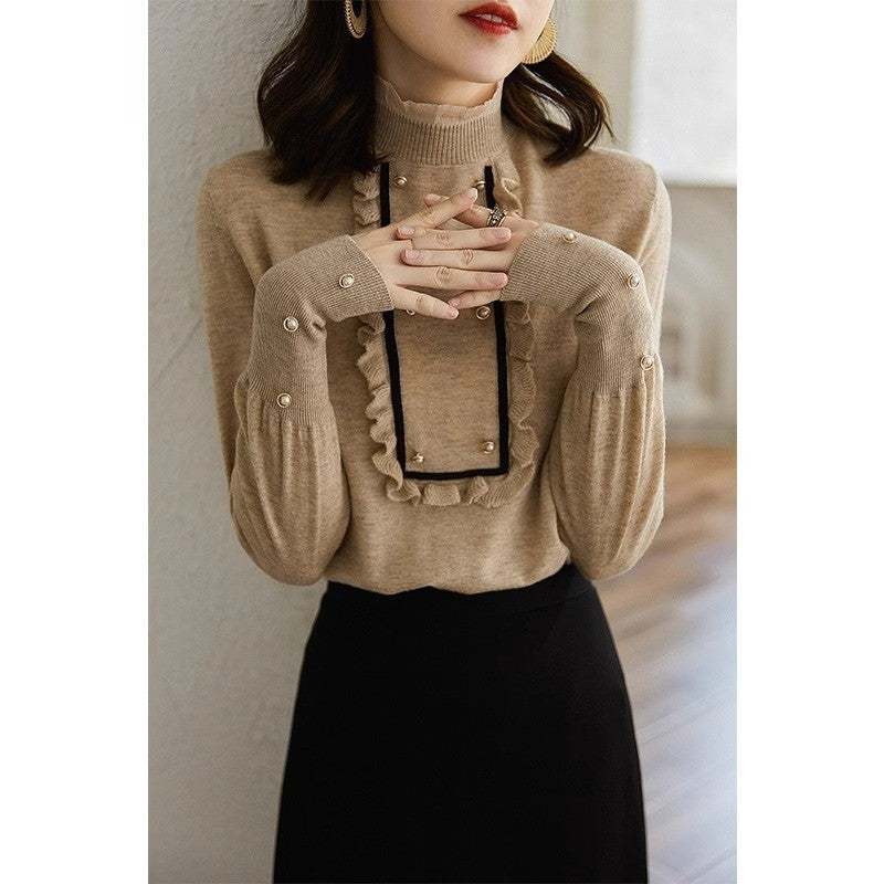 Women's Half Turtleneck Knitted Bottoming Shirt