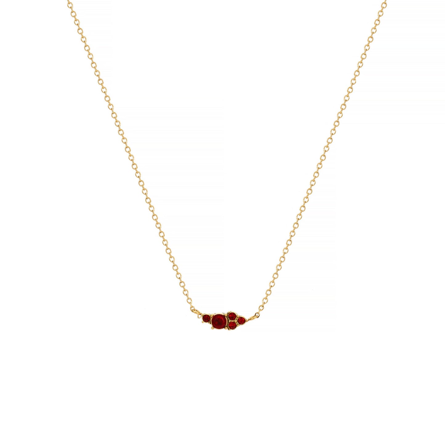Twelve Birthstone Necklace Women's Simple Color Gem Necklace