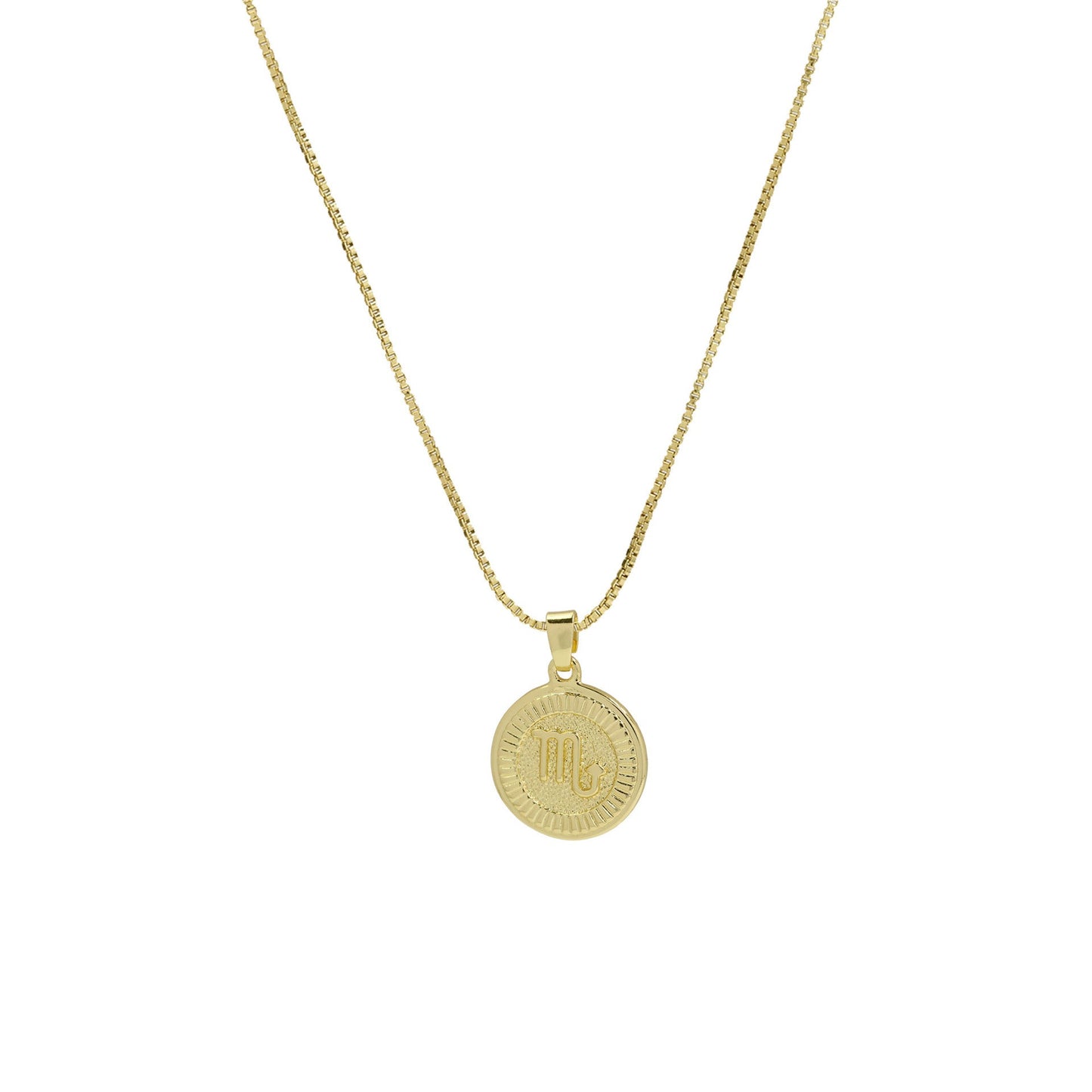 Brass 18K Gold Glossy 12 Twelve Constellations Necklace