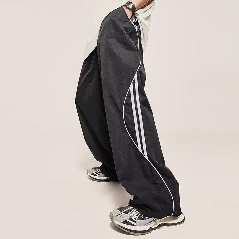 Spring And Summer Loose Thin Exercise Ankle-tied Tactical Pants Men's Striped Quick-drying Pants