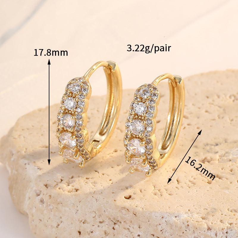 Affordable Luxury Style Fashion Zircon Earrings Women