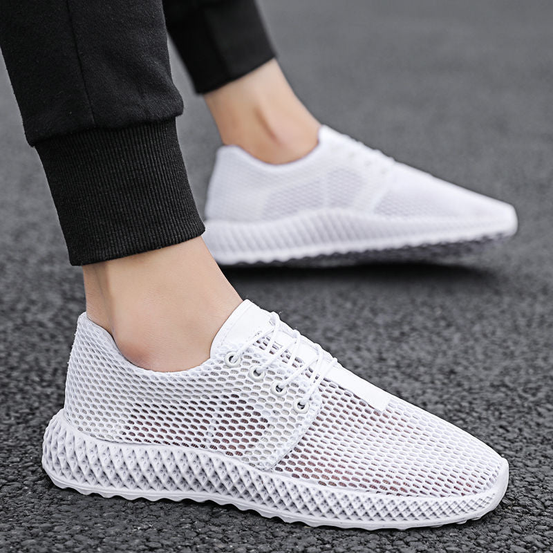 Trendy wild men's shoes deodorant mesh panel shoes