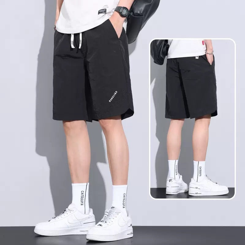 Ice Silk Shorts Thin Loose Sports Quick-drying Knee Length Pants