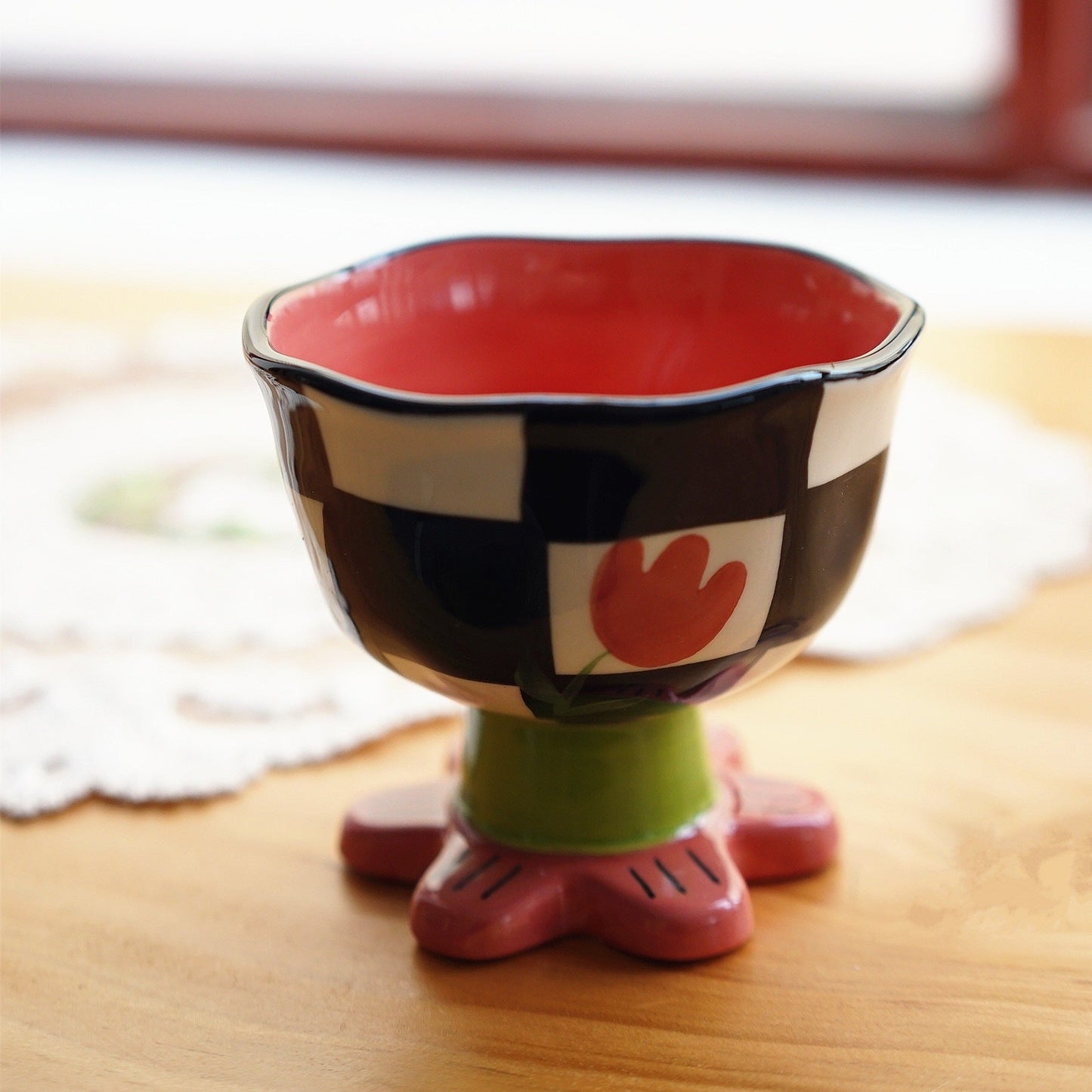 Original Korean Flower Ceramic Goblet