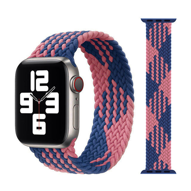 Elastic Nylon Braided Pattern Watch Wristband