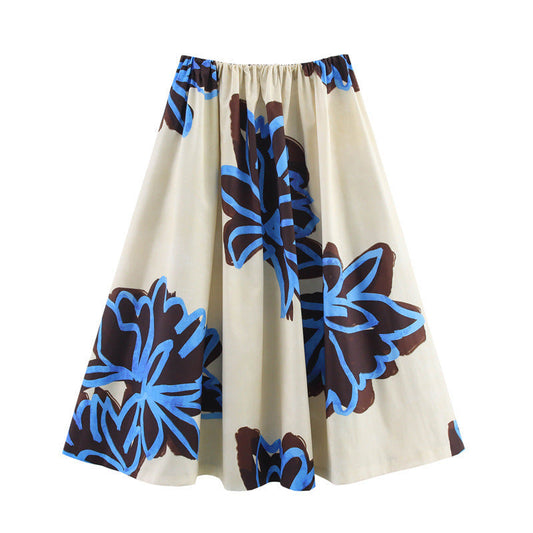 European And American Style Women's Fashionable, Elegant And Sexy High Waist Print Skirt