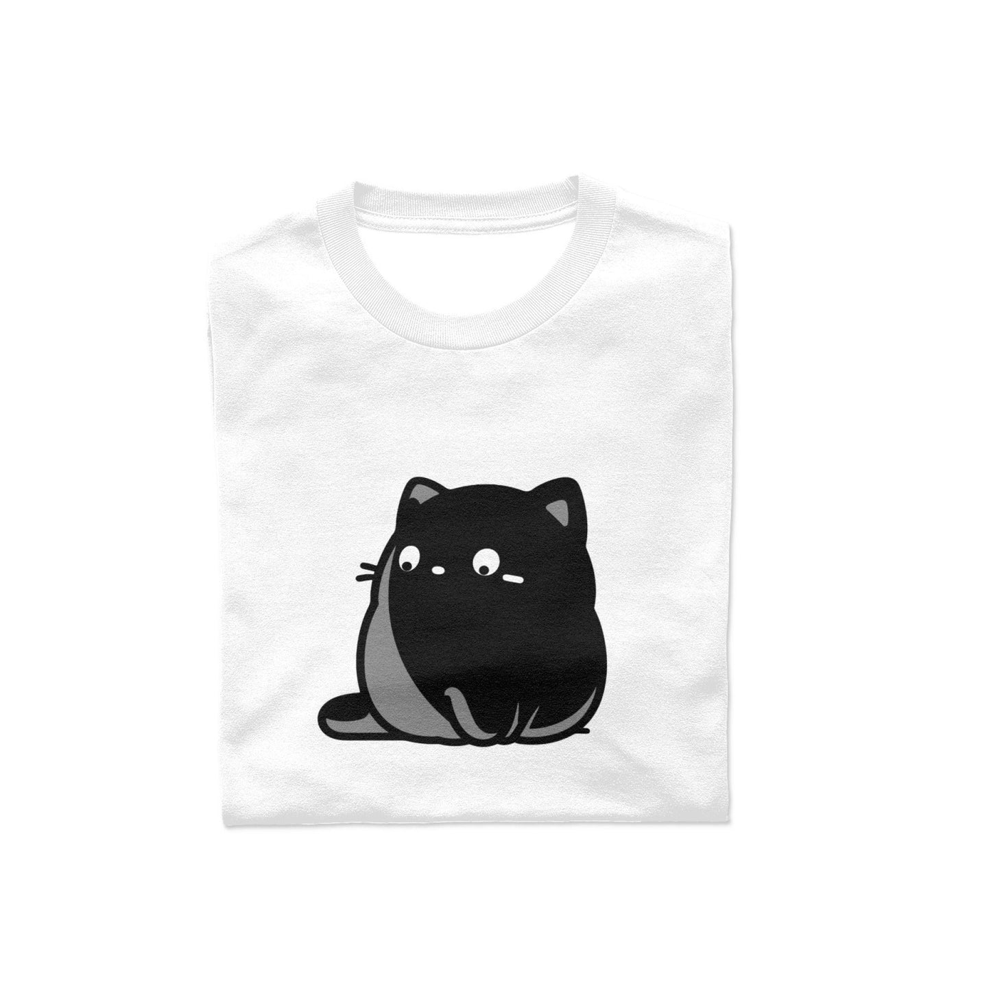 Fat Cat Men's Pure Cotton T-shirt - Casual Round Neck, Slightly Elastic, Suitable For Four Seasons Knitted Fabric, Classic Fit Adult Shirt, Pet Couple Shirt