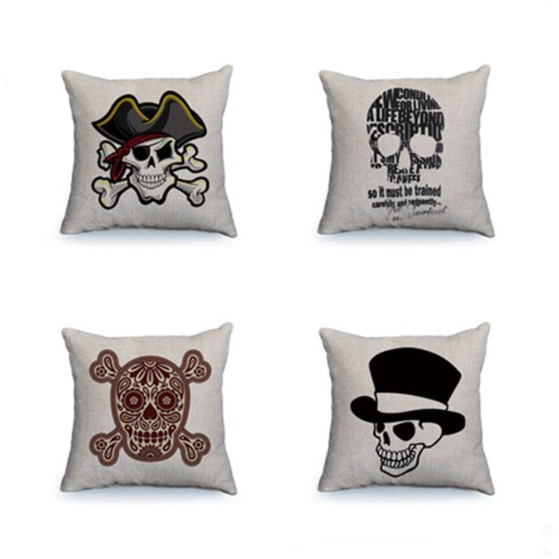 Sofa Home Fabric Skull Pillow