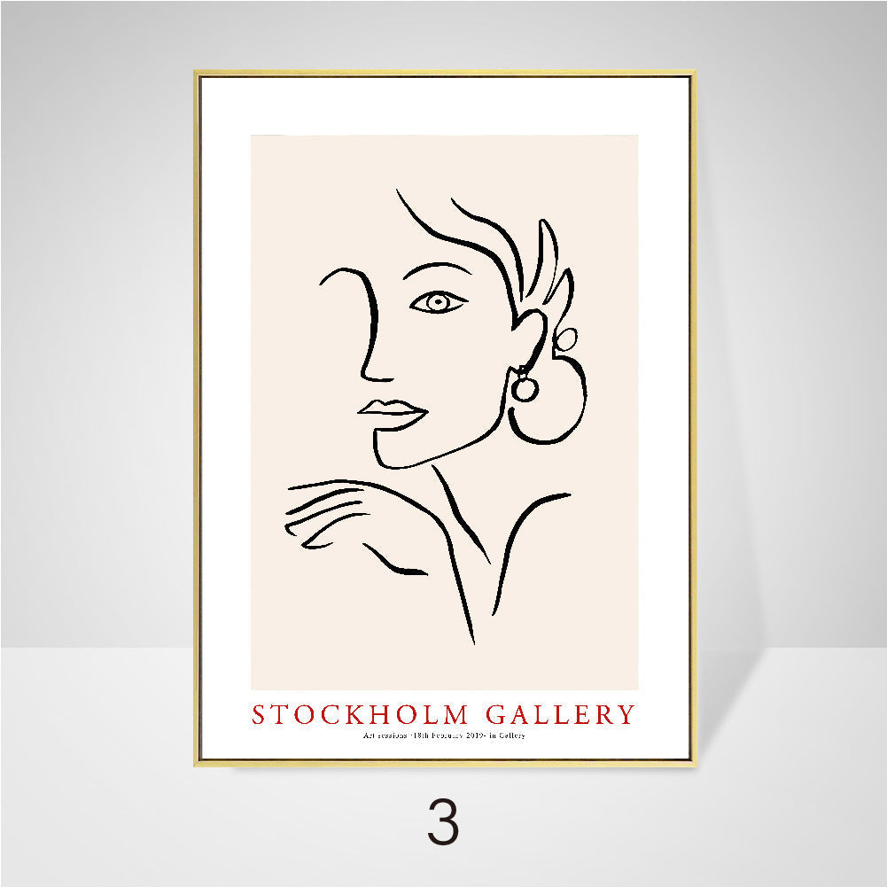 Abstract Geometry Hanging Painting Black and White Line Porch Decoration Paintin