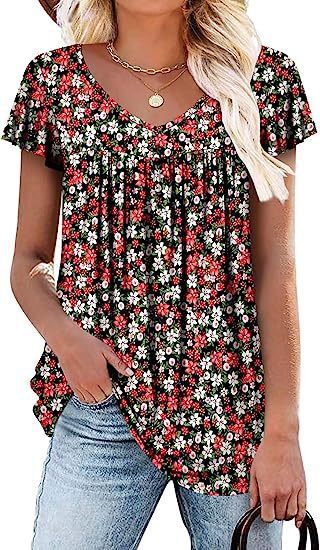 Women's Vest Sleeveless T-shirt Floral Summer Top