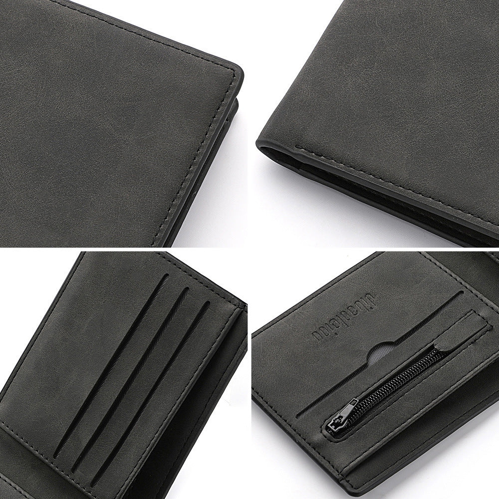 Men's New Soft Leather Wallet Two Fold Korean Multiple Card Slots